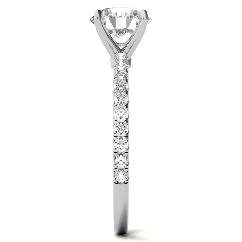 Petite 4-Prong Round Brilliant Moissanite Engagement Ring