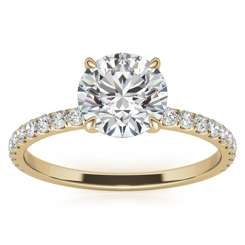 Petite 4-Prong Round Brilliant Moissanite Engagement Ring