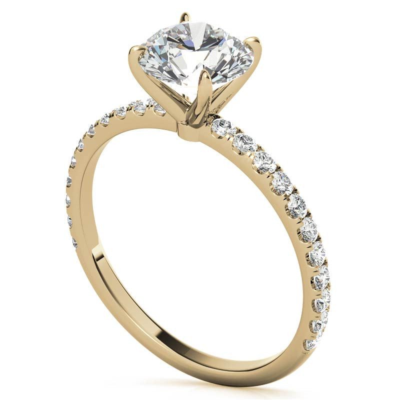 Petite 4-Prong Round Brilliant Moissanite Engagement Ring