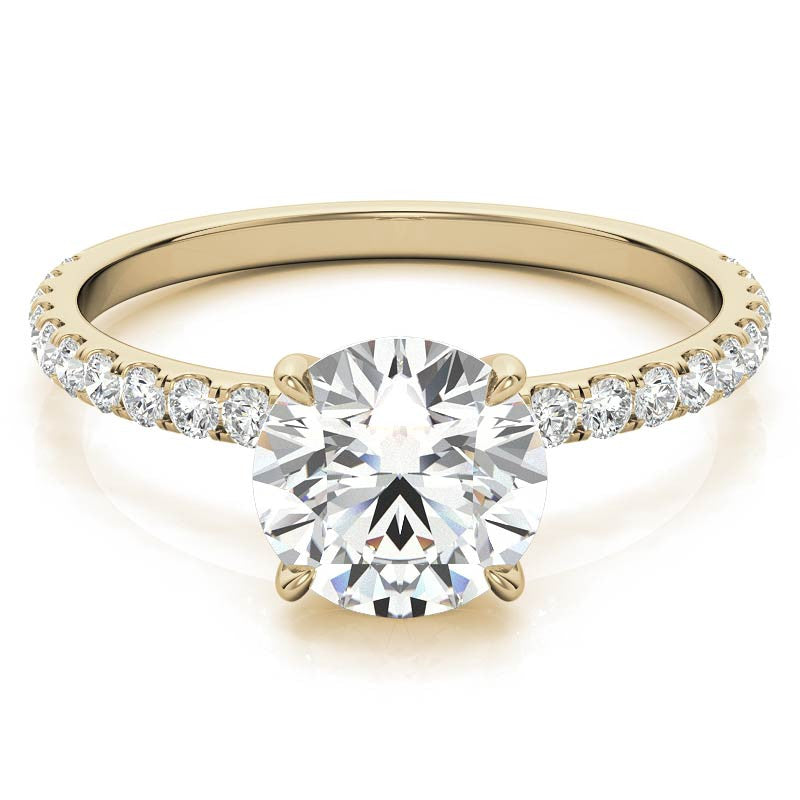 Petite 4-Prong Round Brilliant Moissanite Engagement Ring