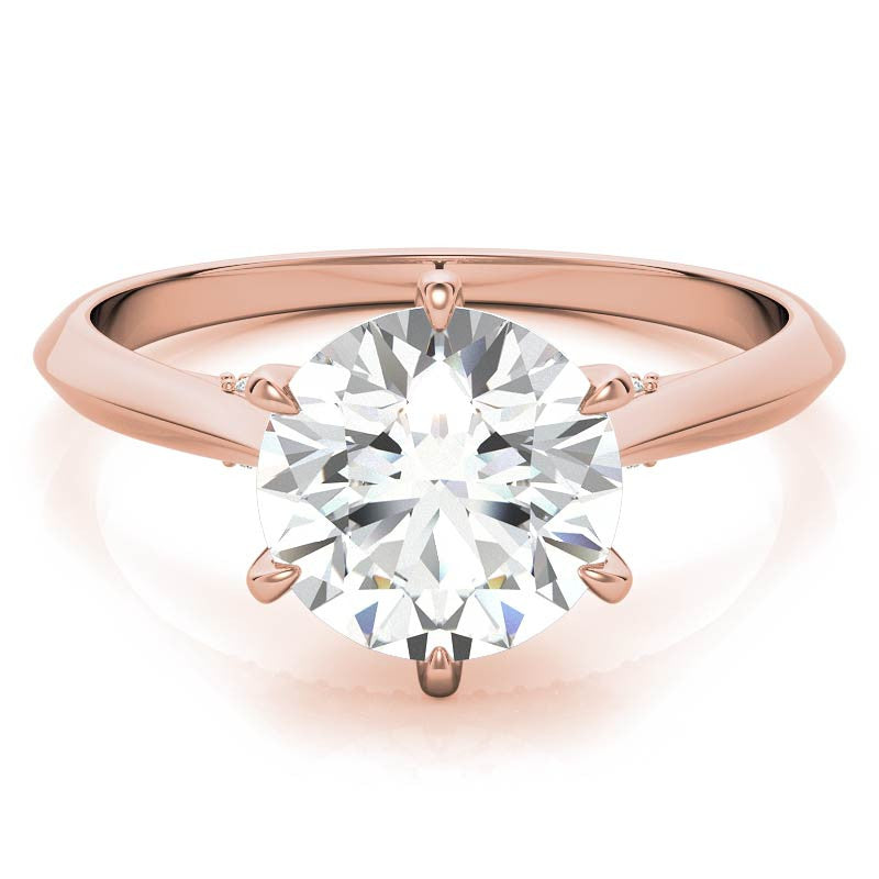 Round 6-Prong Cathedral Moissanite Engagement Ring