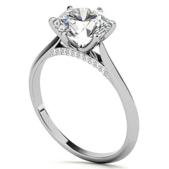 Round 6-Prong Cathedral Moissanite Engagement Ring