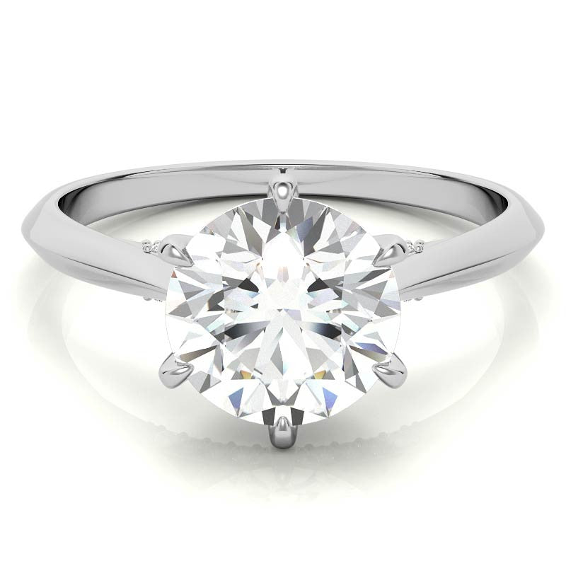 Round 6-Prong Cathedral Moissanite Engagement Ring
