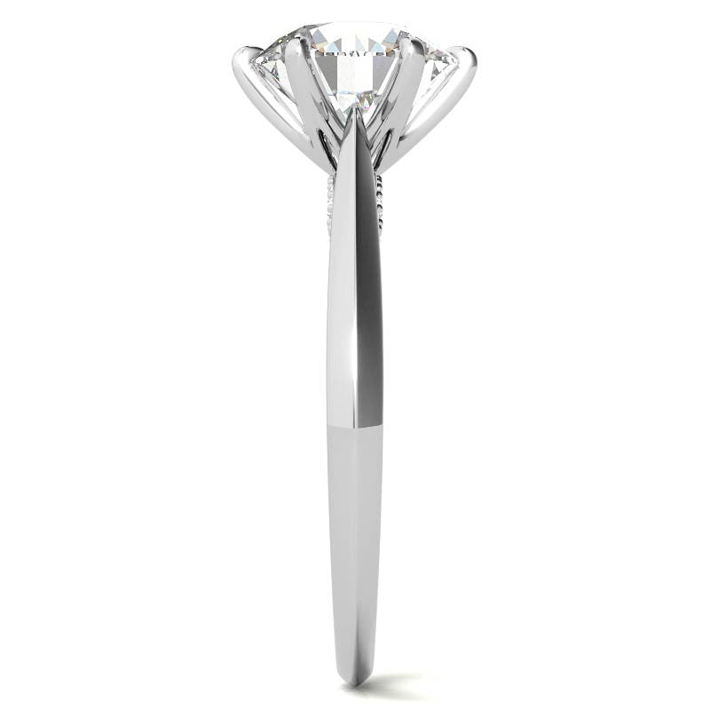 Round 6-Prong Cathedral Moissanite Engagement Ring