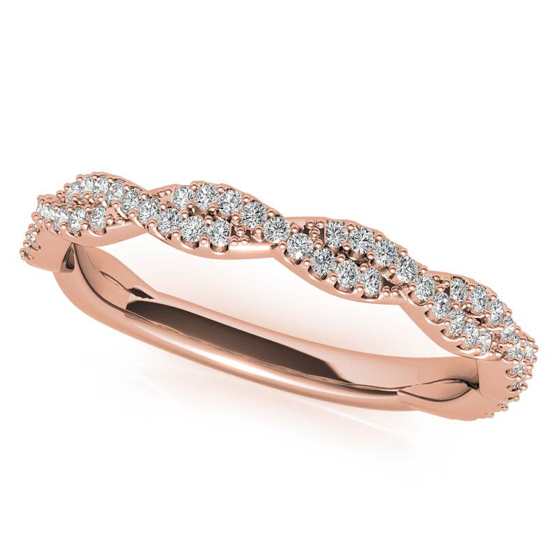 Round Brilliant Moissanite Infinity Double Prong Engagement Ring