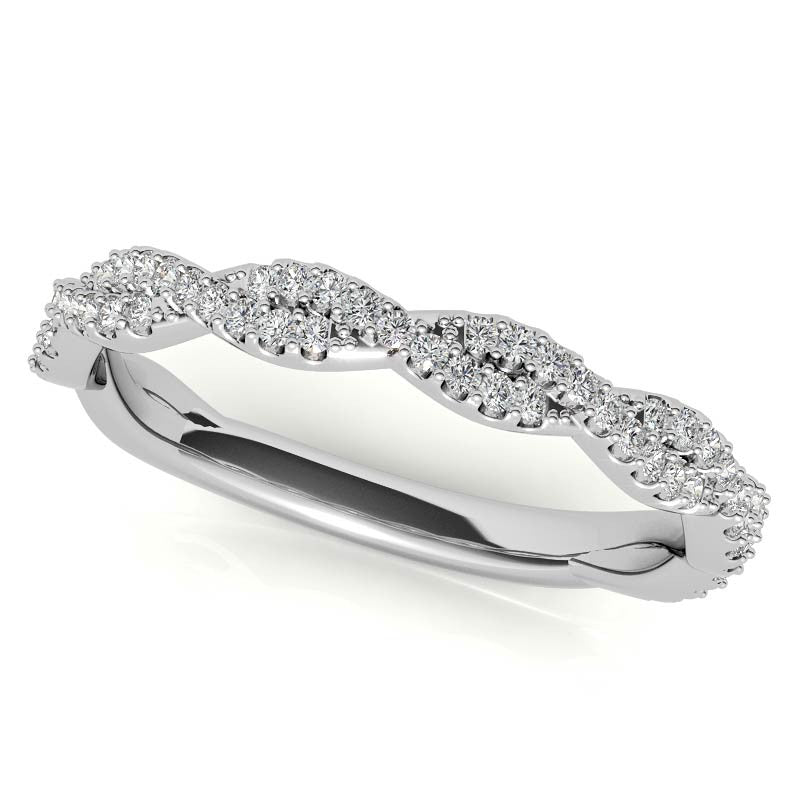 Round Brilliant Moissanite Infinity Double Prong Engagement Ring