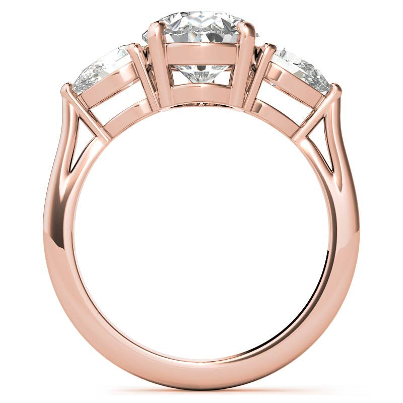 Pear 3-Stone Moissanite Engagement Ring