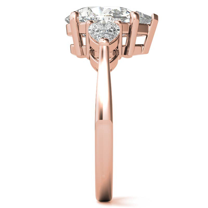 Pear 3-Stone Moissanite Engagement Ring