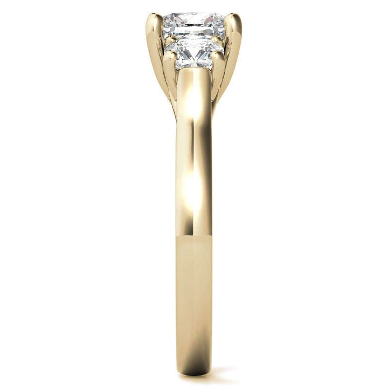 Cushion Trellis Moissanite Three-Stone Engagement Ring