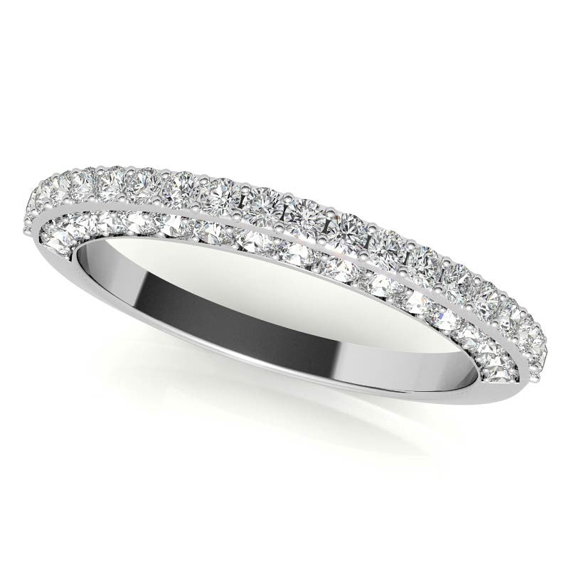 Round Accented 6-Prong Moissanite Engagement Ring