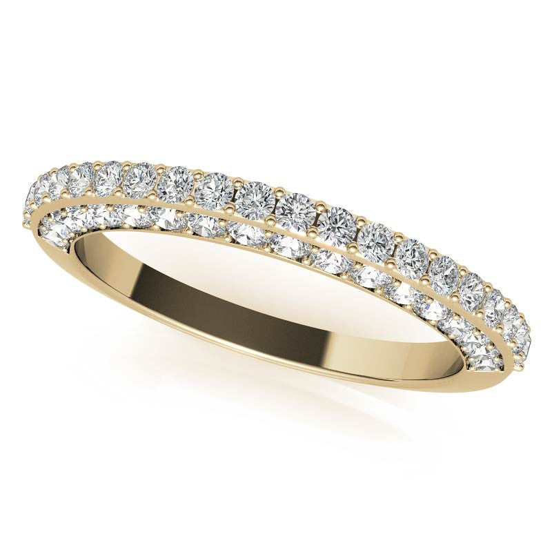 Round Accented 6-Prong Moissanite Engagement Ring