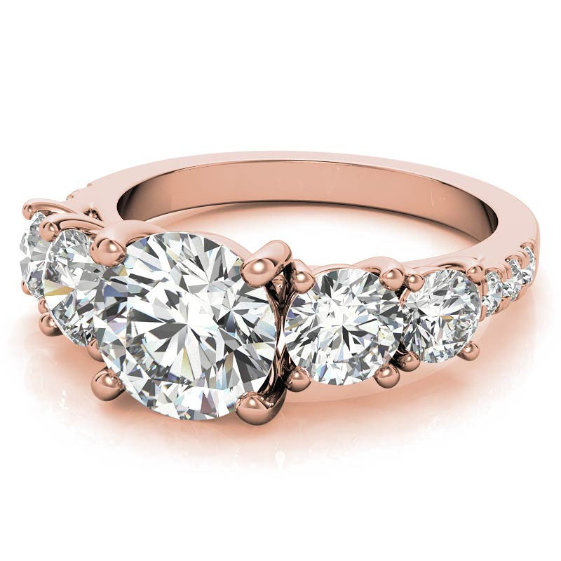 Round 5-Stone Moissanite Engagement Ring