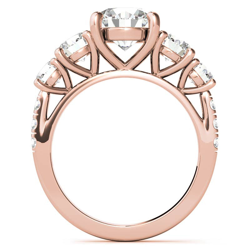 Round 5-Stone Moissanite Engagement Ring
