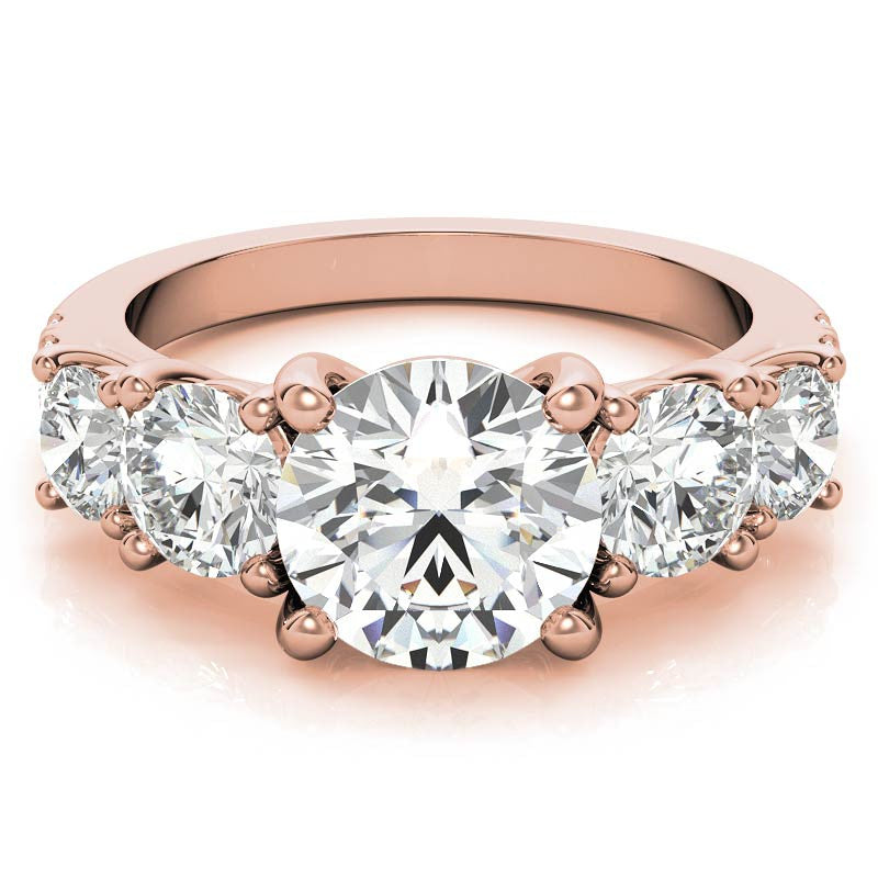 Round 5-Stone Moissanite Engagement Ring