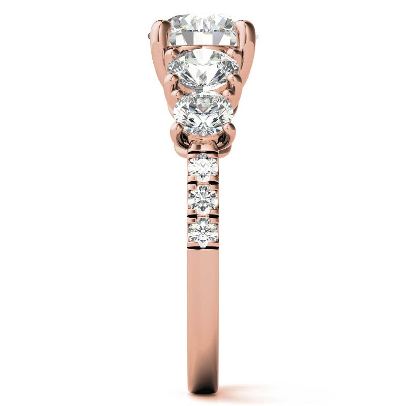 Round 5-Stone Moissanite Engagement Ring