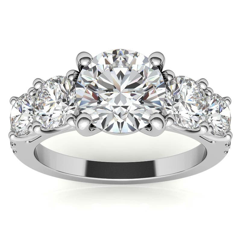 Round 5-Stone Moissanite Engagement Ring