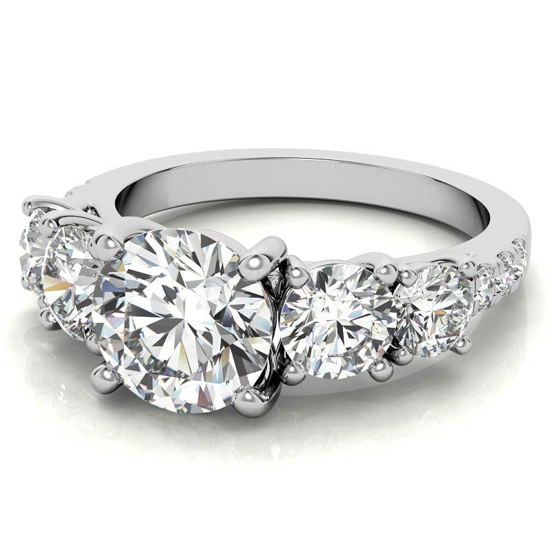 Round 5-Stone Moissanite Engagement Ring