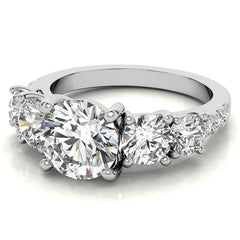 Round 5-Stone Moissanite Engagement Ring