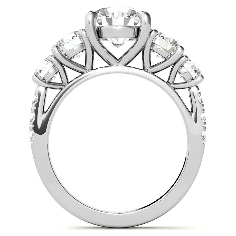 Round 5-Stone Moissanite Engagement Ring