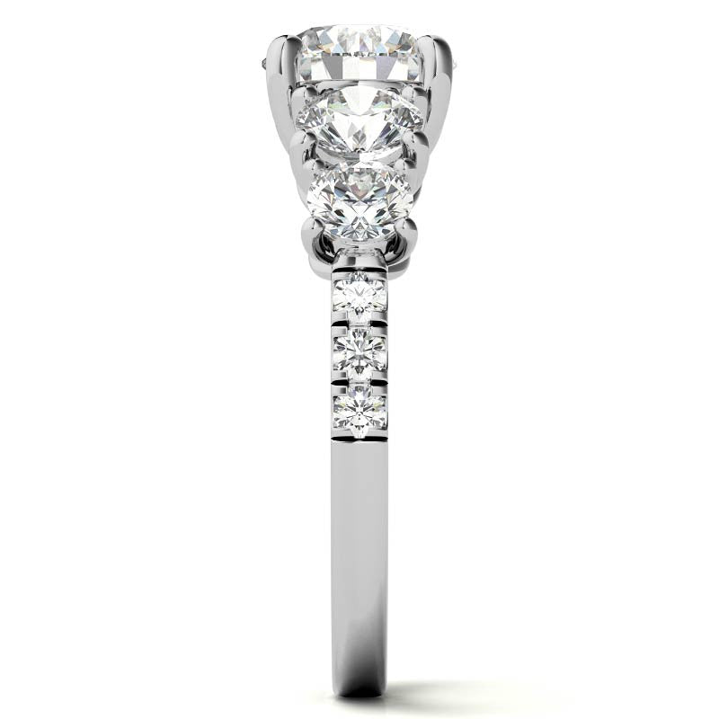 Round 5-Stone Moissanite Engagement Ring