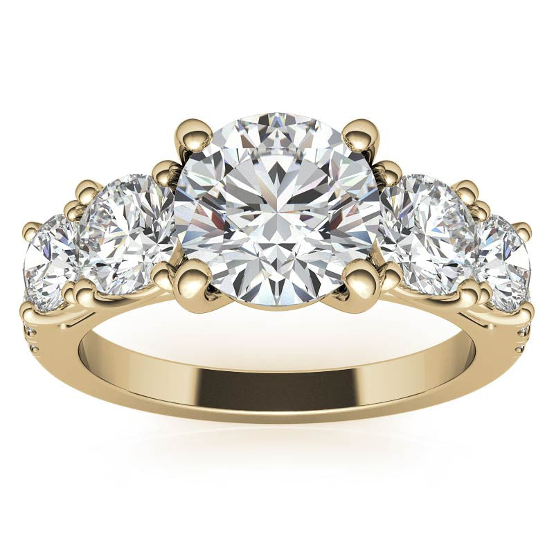 Round 5-Stone Moissanite Engagement Ring