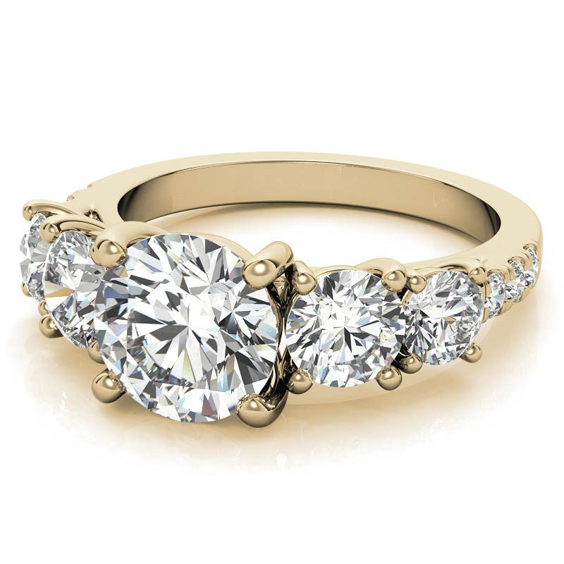 Round 5-Stone Moissanite Engagement Ring
