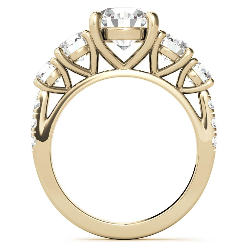 Round 5-Stone Moissanite Engagement Ring