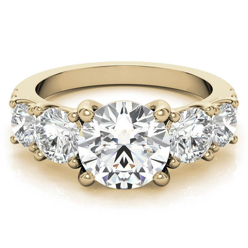 Round 5-Stone Moissanite Engagement Ring