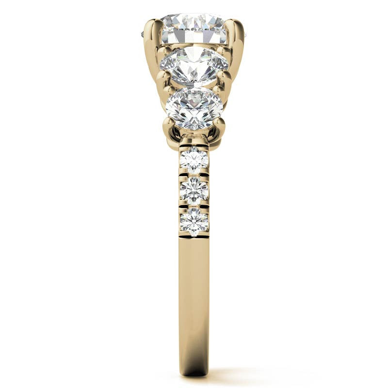 Round 5-Stone Moissanite Engagement Ring
