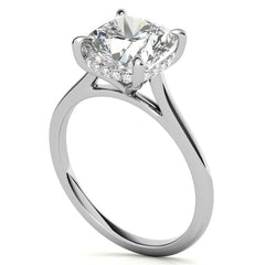 Cushion Cathedral Hidden Halo Moissanite Engagement Ring