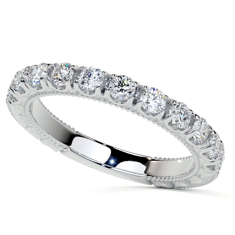 Princess cut Moissanite Scroll Accented Engagement Ring with Surprise