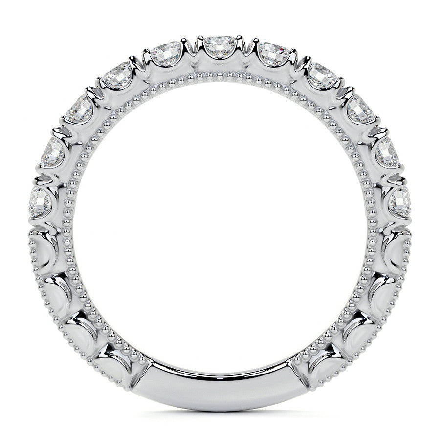 Princess cut Moissanite Scroll Accented Engagement Ring with Surprise