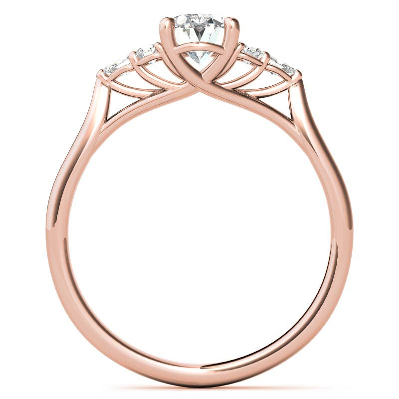 Unique Oval Trellis Moissanite Engagement Ring