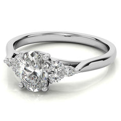 Unique Oval Trellis Moissanite Engagement Ring