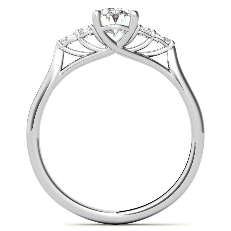 Unique Oval Trellis Moissanite Engagement Ring