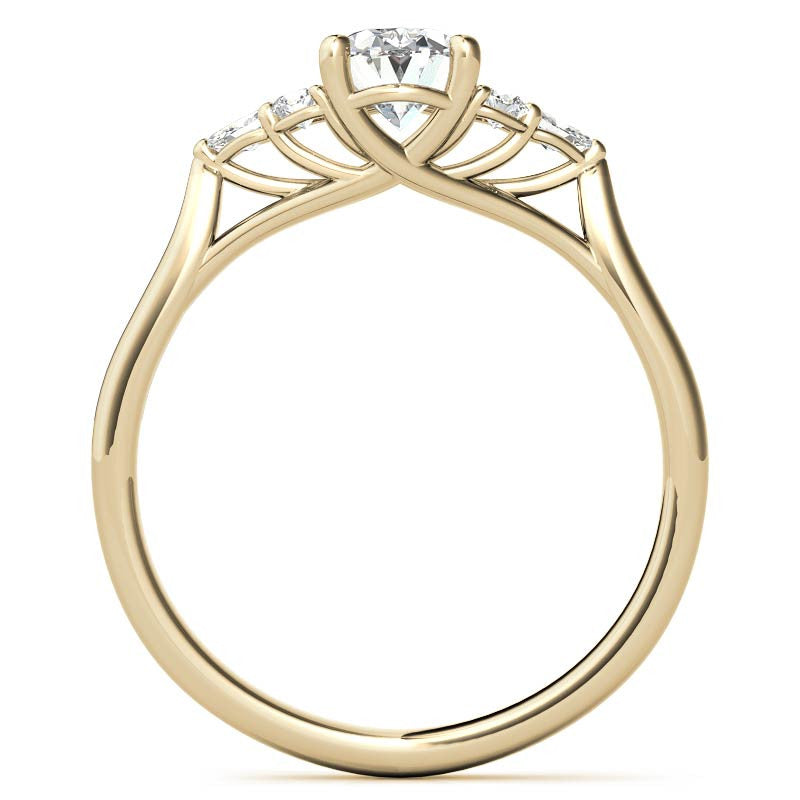Unique Oval Trellis Moissanite Engagement Ring