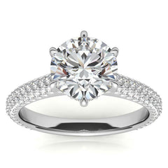 6-Prong Round Brilliant Moissanite Pave Engagement Ring