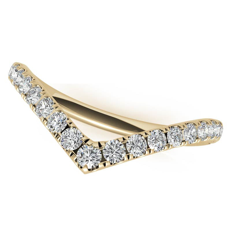 Round Moissanite Halo Engagement Ring with V-Prong Accents