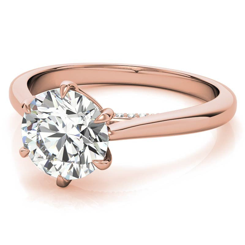 Round Cathedral Moissanite Engagement Ring