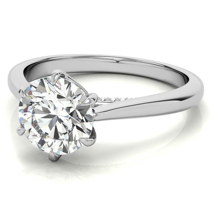 Round Cathedral Moissanite Engagement Ring