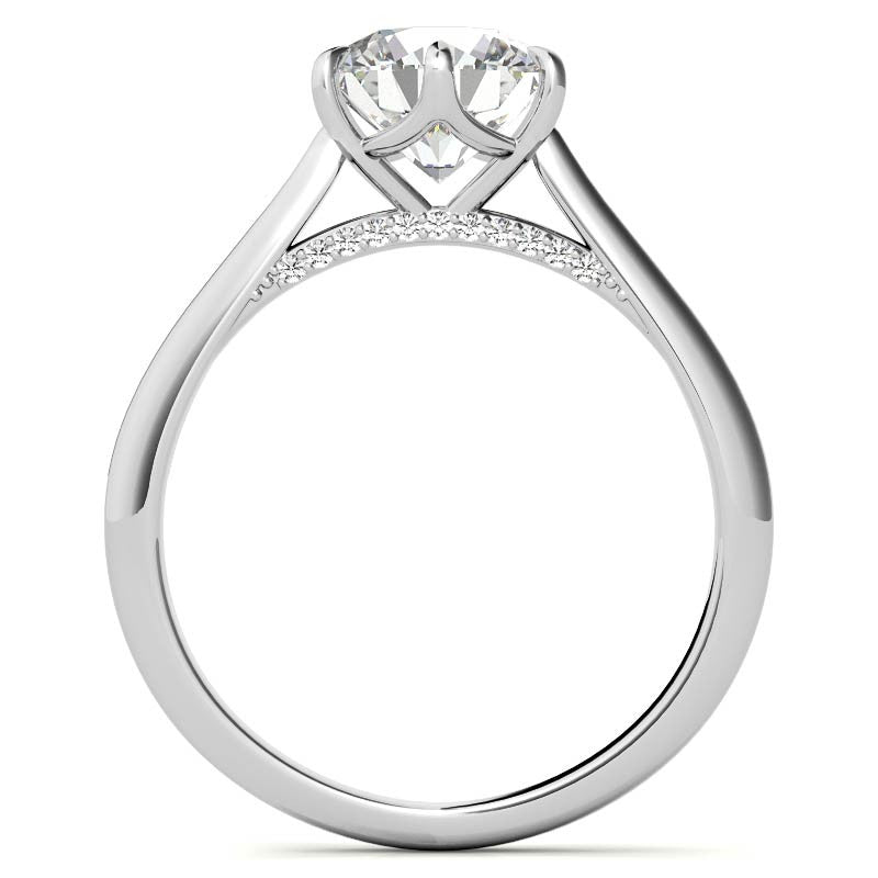 Round Cathedral Moissanite Engagement Ring