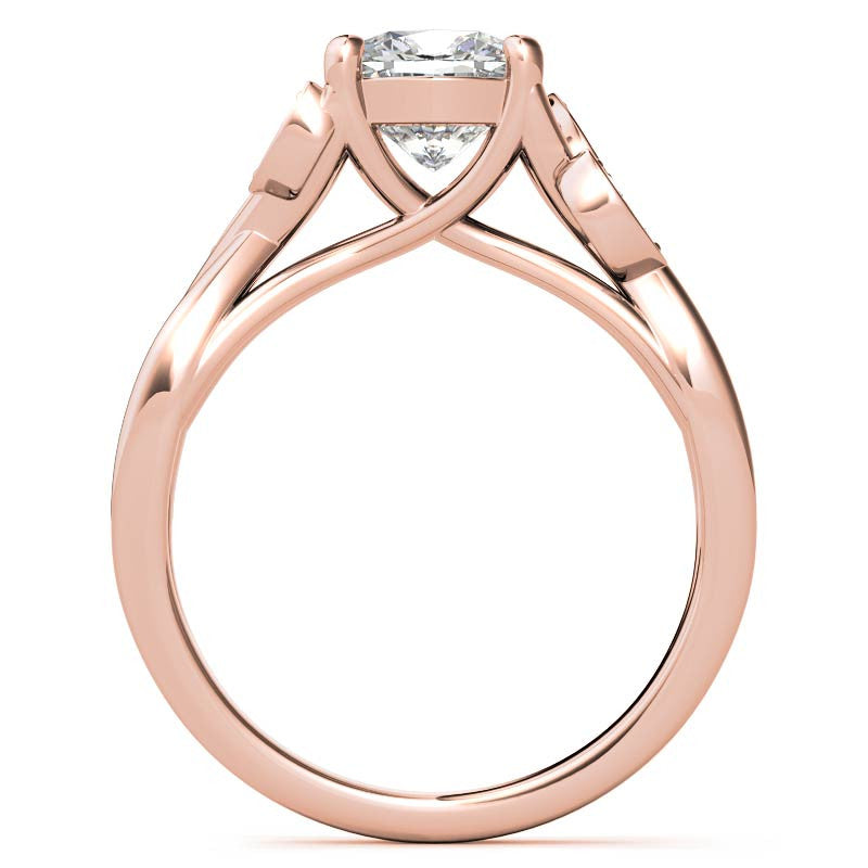 Cushion Floral Inspired Trellis Ivy Moissanite Engagement Ring