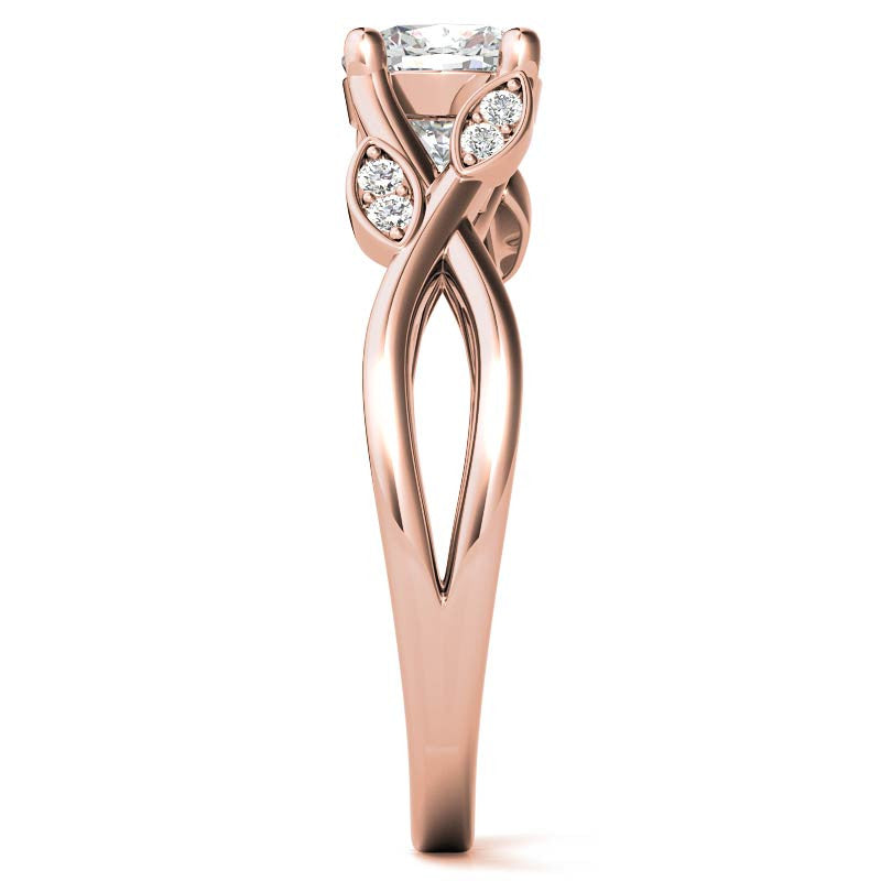 Cushion Floral Inspired Trellis Ivy Moissanite Engagement Ring