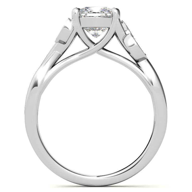 Cushion Floral Inspired Trellis Ivy Moissanite Engagement Ring