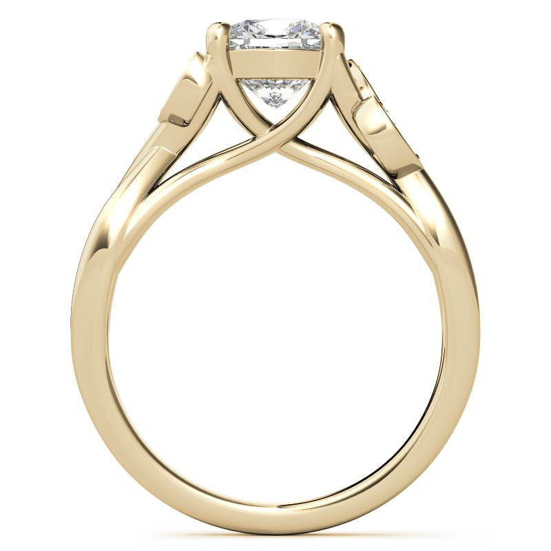 Cushion Floral Inspired Trellis Ivy Moissanite Engagement Ring