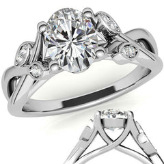 Oval Floral Inspired Trellis Ivy Moissanite Engagement Ring