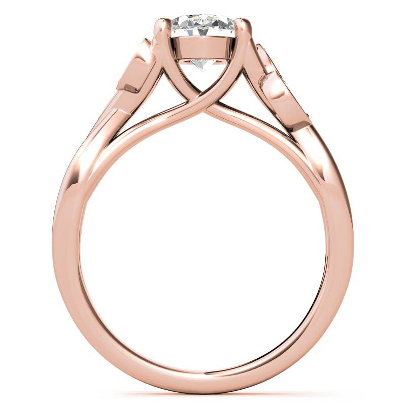 Oval Floral Inspired Trellis Ivy Moissanite Engagement Ring