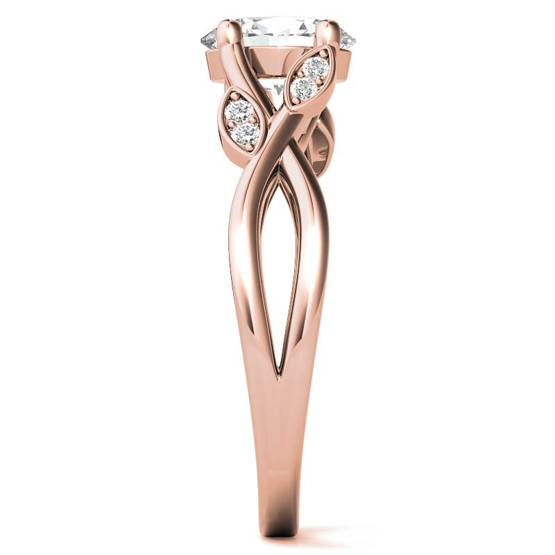 Oval Floral Inspired Trellis Ivy Moissanite Engagement Ring