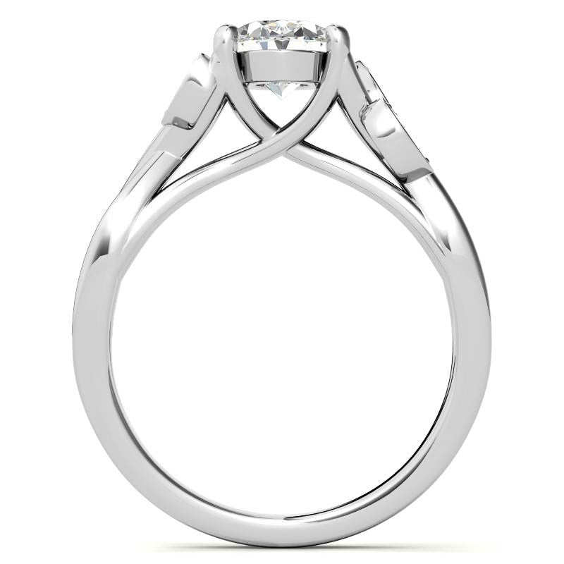 Oval Floral Inspired Trellis Ivy Moissanite Engagement Ring