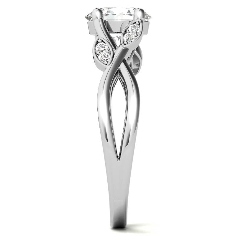 Oval Floral Inspired Trellis Ivy Moissanite Engagement Ring